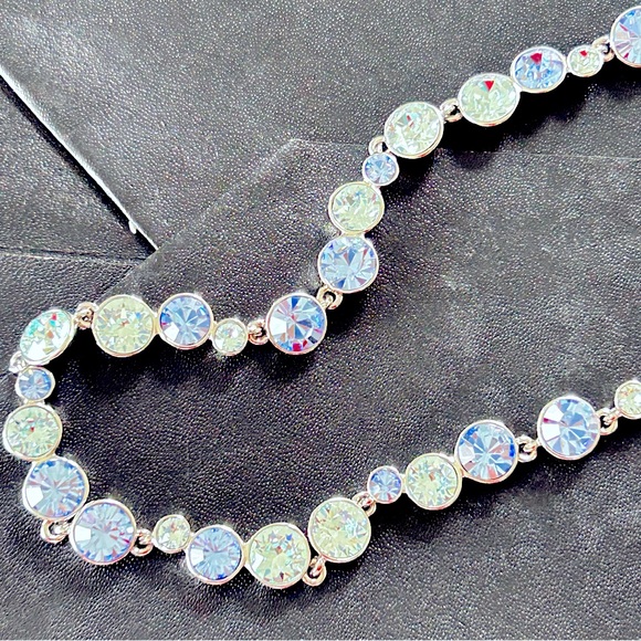 NWT Givenchy Multi Crystal Necklace Blue Green Clear Shiny - Picture 2 of 6